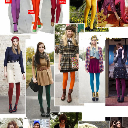Primavera Autunno Collant Colorato Collant da Donna Sexy Collant Lolita Colori Caramelle Calze Moda Lingerie Gotica Collant