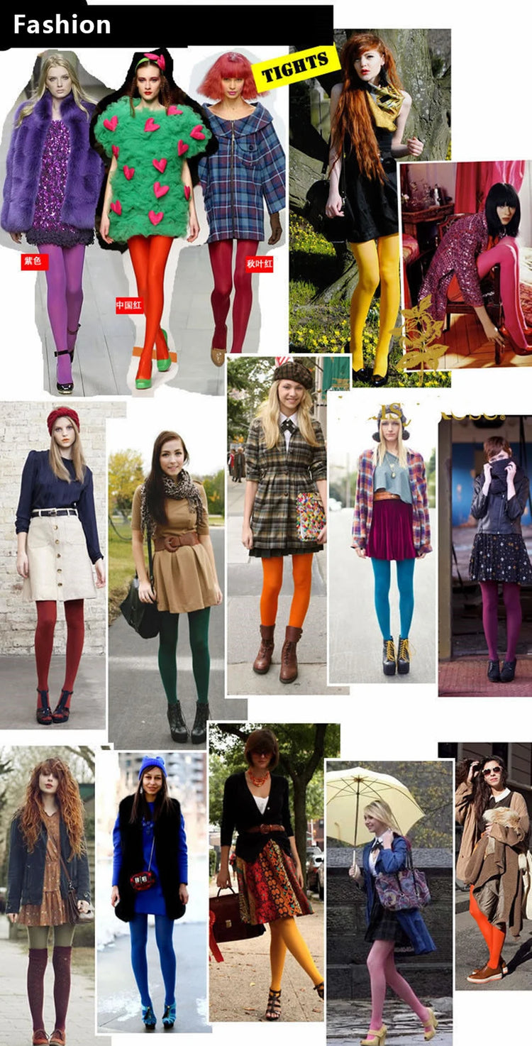 Primavera Autunno Collant Colorato Collant da Donna Sexy Collant Lolita Colori Caramelle Calze Moda Lingerie Gotica Collant