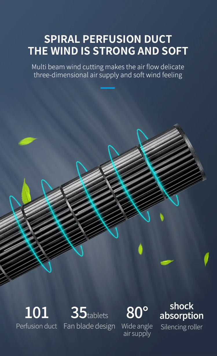 Ventilatore a Torre 2026 Nuovo Modello Aggiornato, Ventilatore da Terra, Ventilatore Verticale Silenzioso Senza Pale, Compagno per Condizionatore d'Aria, Ventilatore Elettrico Domestico Senza Pale