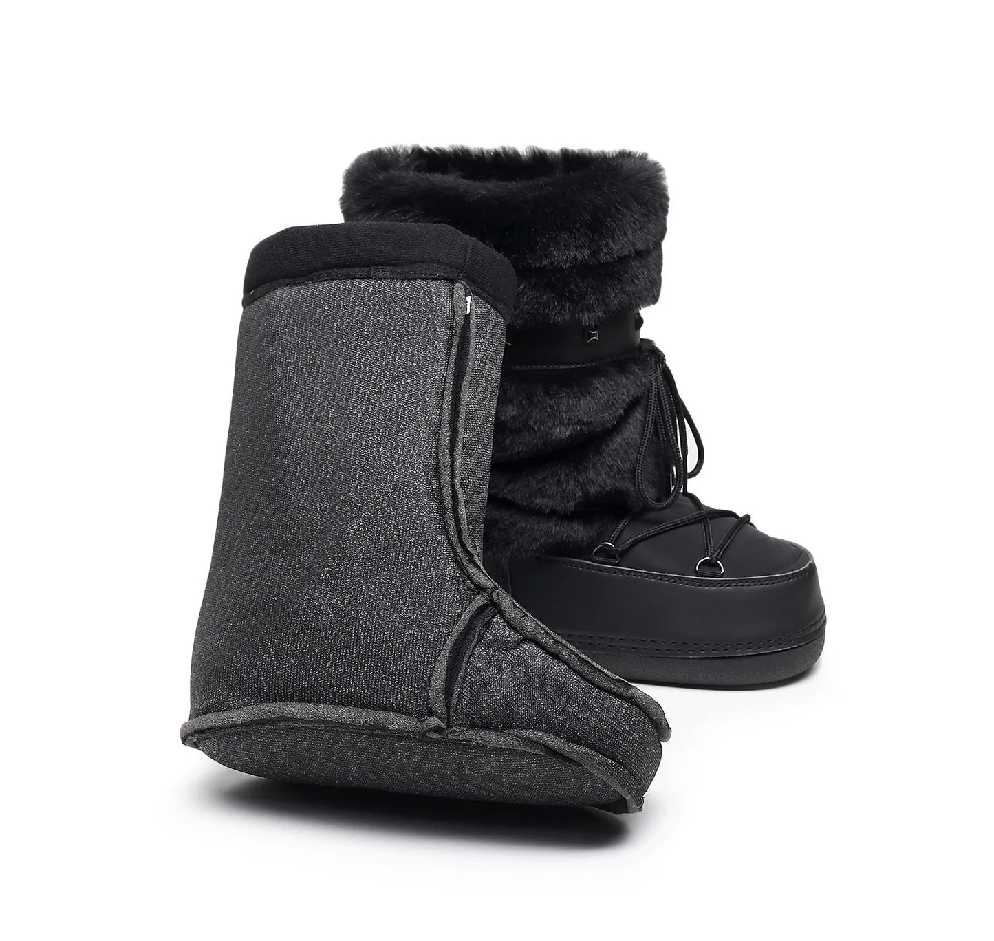 Women's Furry Boots New Warm Skiing Winter Boots Women Space Boots Trendy Ladies Winter Shoes Non-slip Girls Snow Boots