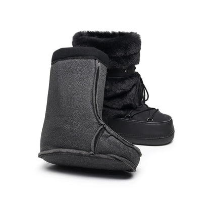 Women's Furry Boots New Warm Skiing Winter Boots Women Space Boots Trendy Ladies Winter Shoes Non-slip Girls Snow Boots