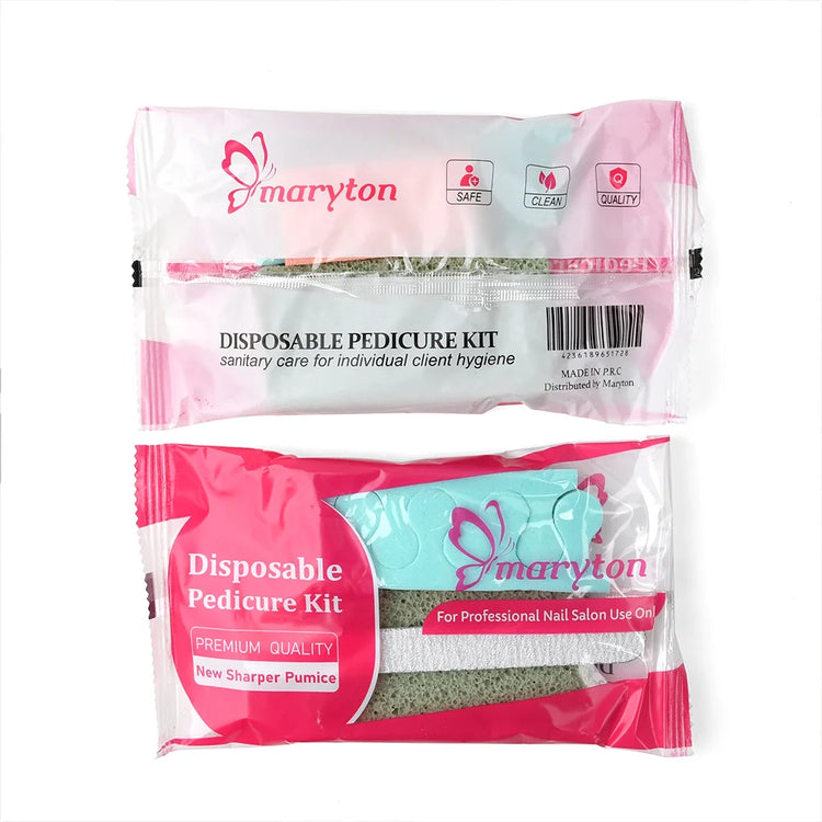 400 Sets/Case Disposable New Sharper Pumice Pedicure Kits Manicue Tools Sand File Buffer Sponge Block 4 In 1 Nail Sets