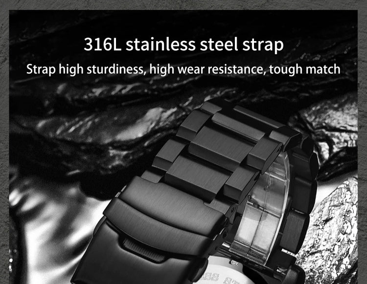 ADDIESDIVE 44mm Men's  Wrist Watch 50m Water Resistant Large Luminous Dial Date Display Stainless Steel Men's Quartz Watch