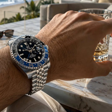 Orologio Meccanico di Lusso da Uomo PAGANI DESIGN 2026 con Ghiera Pepsi Cola da 40MM, Cinturino Jubilee in Acciaio Inossidabile, Impermeabile, Automatico, Regalo per Uomo