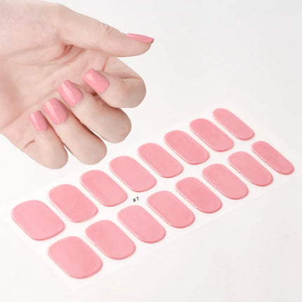Semi Cured Wraps Fast Gel Nail Sticker Soild Nail Gel Wraps Adhesive Full Cover Gel Nail Decal UV Lamp Cured Manicure Decoration2028