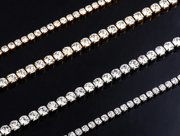 Hot Sale New Style Stainless Steel Charm Shine Zircon Crystal Necklace Link Chain For Women Girls Fashion Jewelry PlatiNum