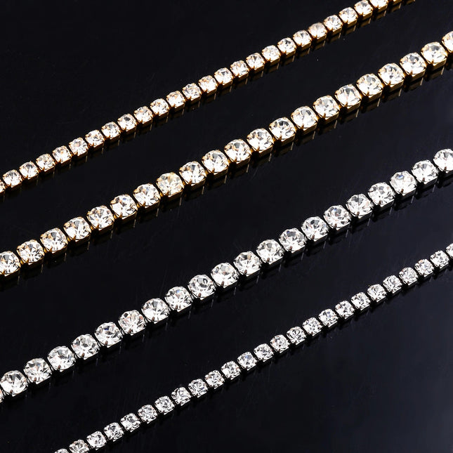 Hot Sale New Style Stainless Steel Charm Shine Zircon Crystal Necklace Link Chain For Women Girls Fashion Jewelry PlatiNum