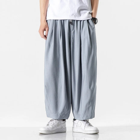 Pantaloni a Gamba Larga da Uomo Oversize Comodi Stile Harajuku Jogger Casual Moda Larga Elastico in Vita Streetwear