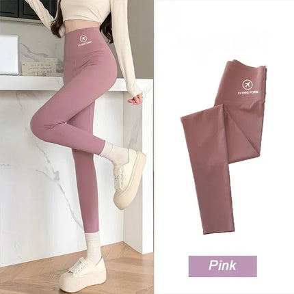 M-XL Shark pants women wear spring  autumn winter thin high-waisted belly lift hip yoga tights small feet black leggings PlatiNum