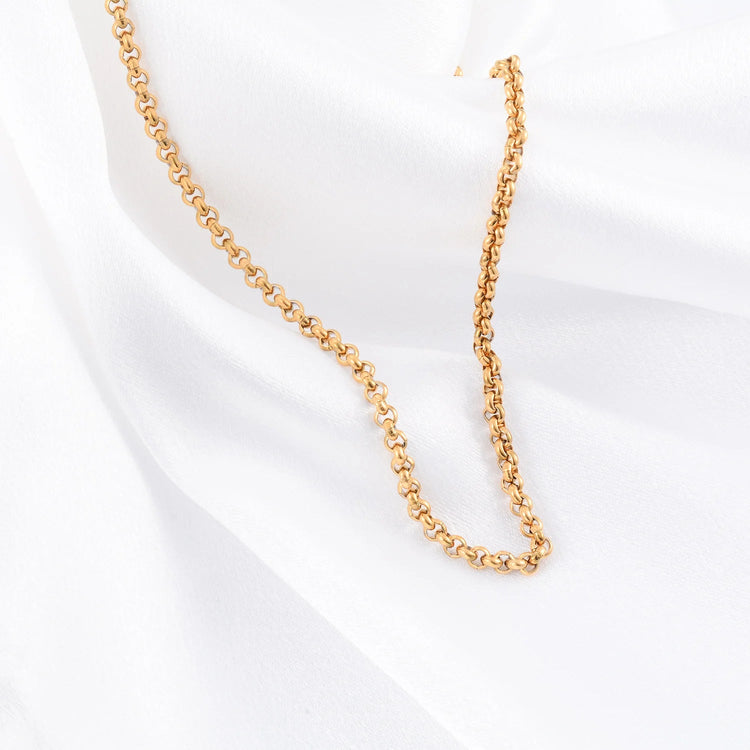 Yadreva Collana Rolo in acciaio inossidabile placcato oro Catena rotonda Cavo di dimensioni diverse Accessori per gioielli regalo fai da te PlatiNum