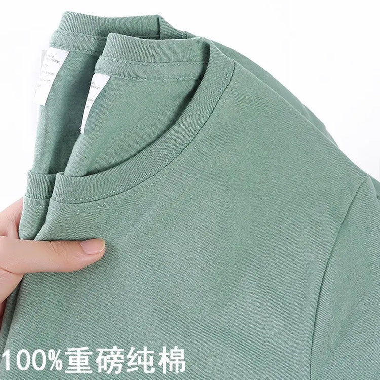 T-shirt in cotone 100% uomo donna tinta unita O collo top a maniche corte estate coreana maglietta a mezza manica allentata unisex M-4XL