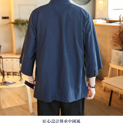 Camicie Kung Fu Stile Cinese, Abbigliamento Tradizionale Tai Chi, Completo Tang in Tinta Unita, Bluse Casual Comode in Cotone per Uomo