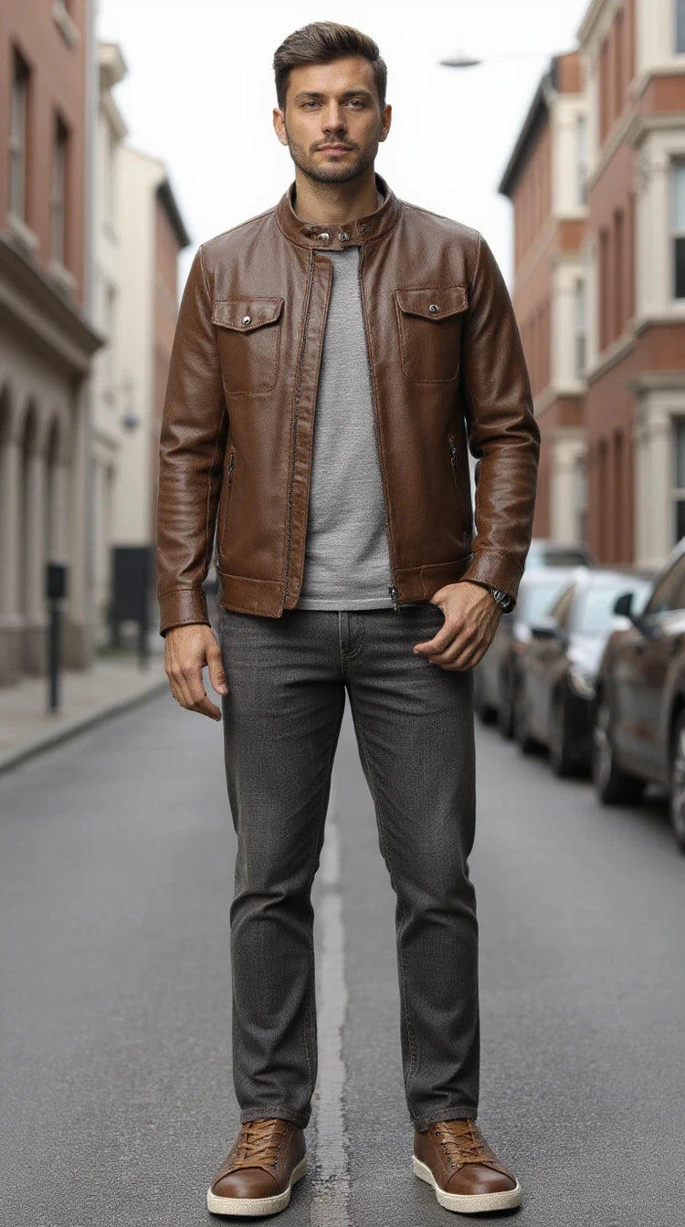 Men's casual shoes 2025 brand fashion comfortable leather shoes men