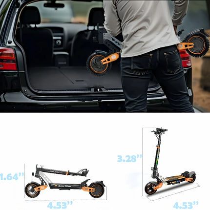 Monopattino Elettrico T2 Max 1000W, Batteria 48V 20.8Ah, Autonomia 55km, Pieghevole, Pneumatici All-Terrain da 10 Pollici, Freni a Disco