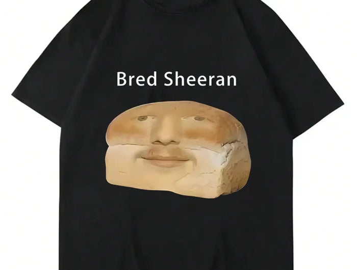 Interesting front print with emoji graphic, men's short-sleeved t-shirt