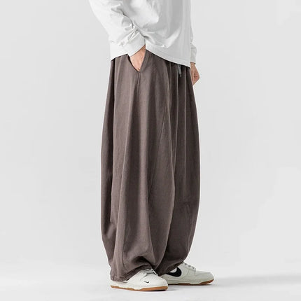 Pantaloni casual da uomo autunno stili giapponesi pantaloni lanterna da uomo caldi vintage larghi pantaloni da uomo oversize moda streetwear