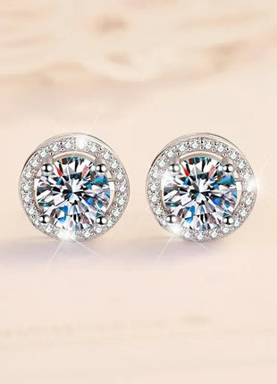 DISINIYA Color Earrings Mosonite Earring Square Bag Earrings marry Jewelry simple and fashionable party, Valentine's Day gift PlatiNum