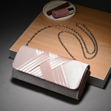 Luxury Stripes Designer One-shoulder bag Envelope Evening Clutch Bags hardware shoulder bag women wedding party gift bag PlatiNum
