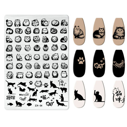 Flowers Love Nail Stamping Newspaper Splice Theme Irregular Stamping Plates Letter Nail Art Printing Stencil Tool Big Size Tools
