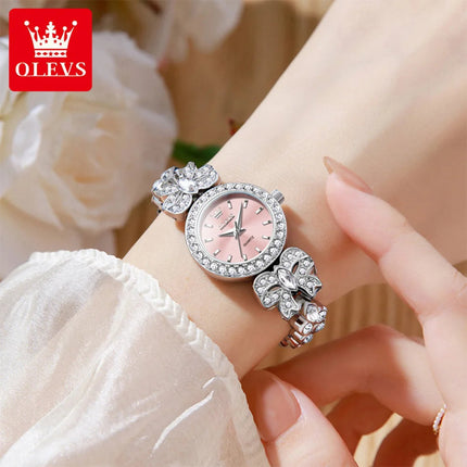 OLEVS 5887 Orologi da donna Elegante orologio al quarzo originale Orologi luminosi impermeabili per regalo donna Cinturino con diamanti Reloj Mujer platinumshop