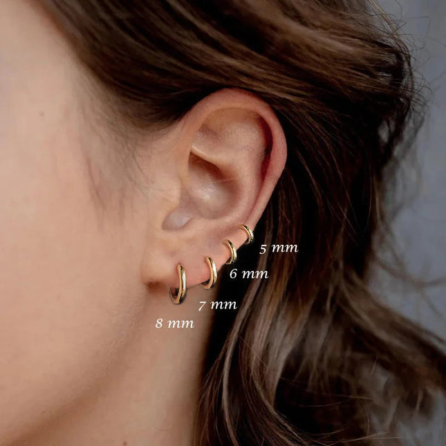 1 Pair Stainless Steel Hoop Earrings Women Men Gold Color Small Earrings Girl Jewelry Pendientes Mujer Aretes Cartilage Piercing PlatiNum