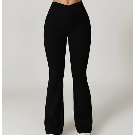 Flare Leggings Yoga Pants Women Bell-bottoms Yoga Tights High Waist Fitness Pants Stretch Gym Workout Sports Push Up Leggings PlatiNum