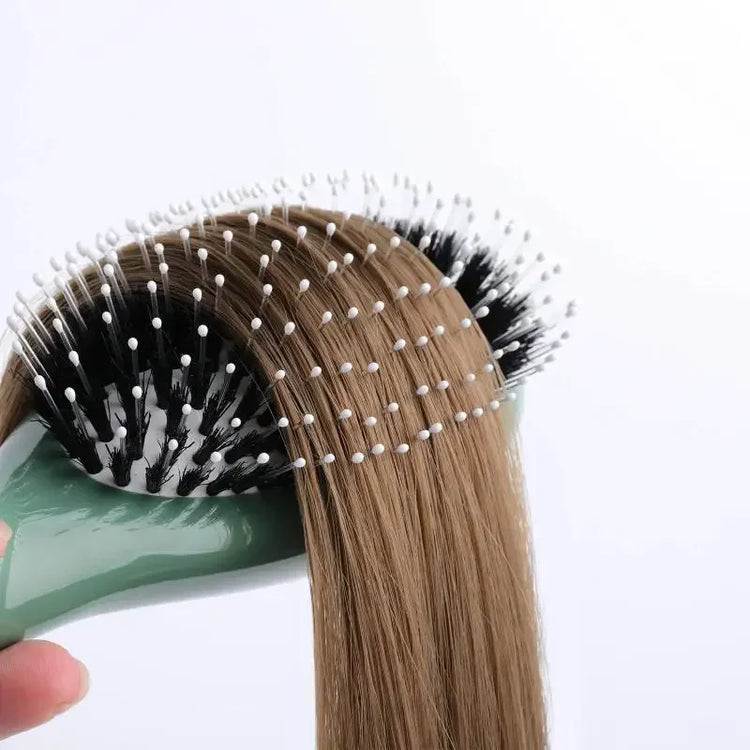 Scalp Massage Boar Bristle Fried Dough Twists Hair Brush Reduces Hair Breakage Detangling Hair Comb Portable Daily Hair Styling Accessories