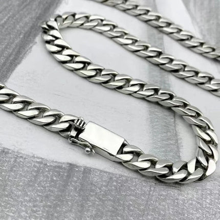 100% S925 Collana in argento sterling Bracciale Punk S925 Gioielli in argento Non sbiadisce mai Carry certificato Uomo Donna Gioielli Regali platinumshop