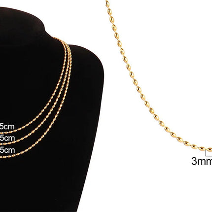 316 Stainless Steel Necklaces For Women Necklace Long Beads Chain Necklace Choker Necklace Bead Necklace Fashion Jewelry Gift PlatiNum