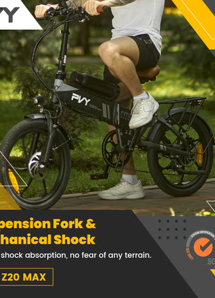 Bicicletta Elettrica Pieghevole PVY Z20 MAX con Sensore di Coppia, Doppia Batteria per Pendolarismo Urbano, E-bike a Pedalata Assistita con Autonomia di 25.6Ah