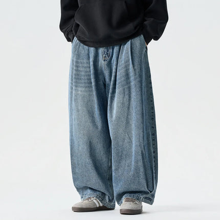 Jeans da Uomo Primaverili Stile Harajuku, Comodi e Lavati, Moda Y2K Punk Casual, Pantaloni Larghi e Leggeri