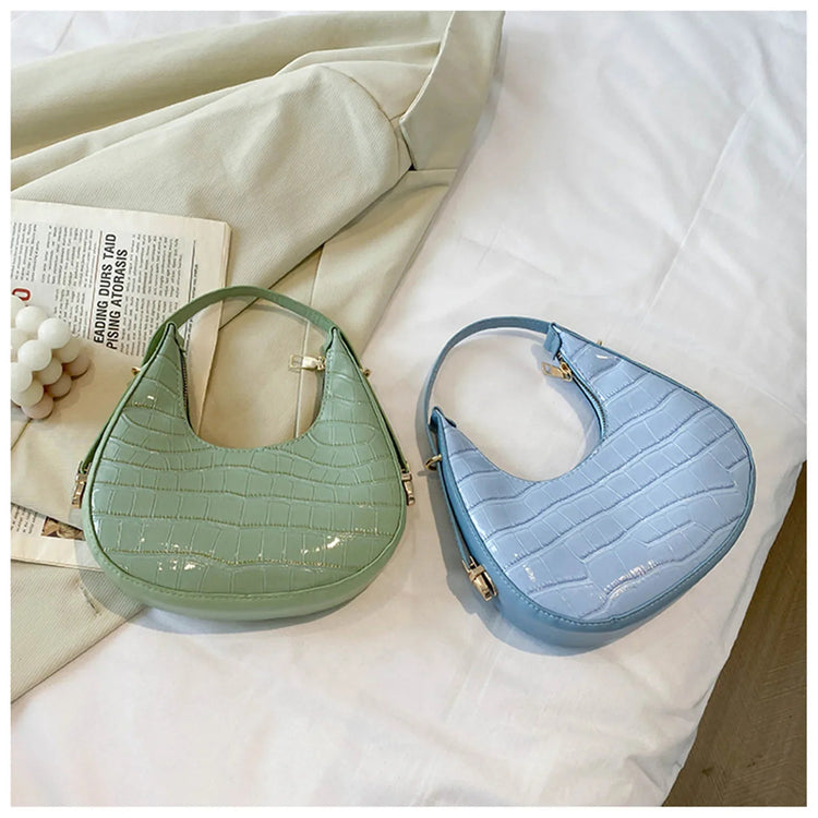 Fashion Stone Pattern Shoulder Bag Women'S Small Handle Underarm Bag Clutch Luxury Women'S Handbag Tote Bag Mini Dumpling Bag PlatiNum