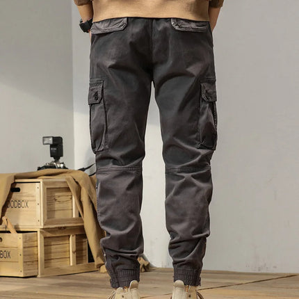 2023 New Multi-Pockets Spring Summer Cargo Pants Men Streetwear Zipper Leg Skinny Work Joggers Cotton Casual Tactical Trousers