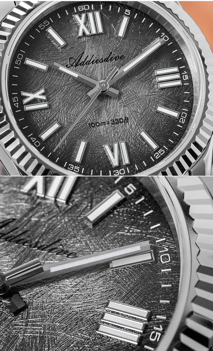 ADDIESDIVE 36mm AD2512 Watch For Men BGW9 Luminous Jubilee Strap 100m Waterproof Sapphire Glass VH31 Movement Quartz Watch Reloj