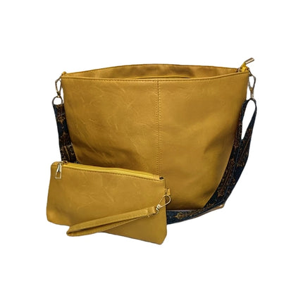 Borsa tote in morbida PU a 2 pezzi, grande capacità, stile bohémien, con tracolla larga, borsa a spalla e a mano, regalo di compleanno ideale