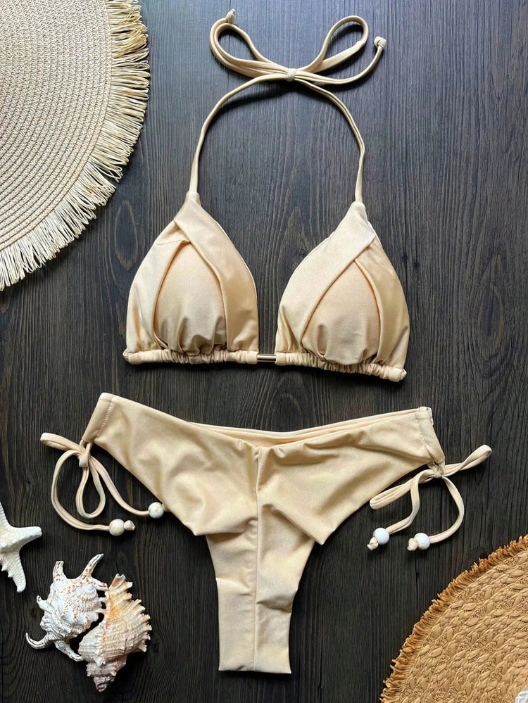 RUOTONGSEPT 2025 Nuovo Sexy Costume da Bagno Triangolare in 13 Colori per Donne, Bikini Brasiliano, Costume Push-Up, Set Bikini da Spiaggia platinumshop
