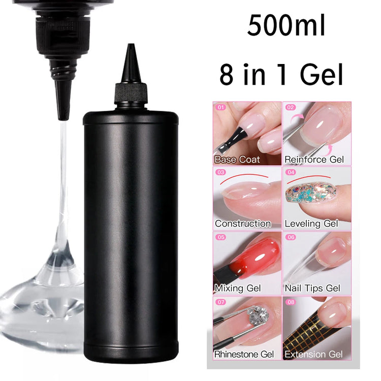 AS 500ml High Quality Nail Art Soak Off UV/LED No Wipe Top Coat Gel Polish Base Coat Without Sticky Layer Tempered TopCoat