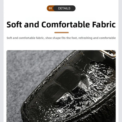 Scarpe Slip-On da Uomo in Pelle di Coccodrillo di Lusso, Scarpe Casual Primaverili ed Estive per la Guida, Stile Coppia, Taglio Basso, Suola in Gomma Traspirante