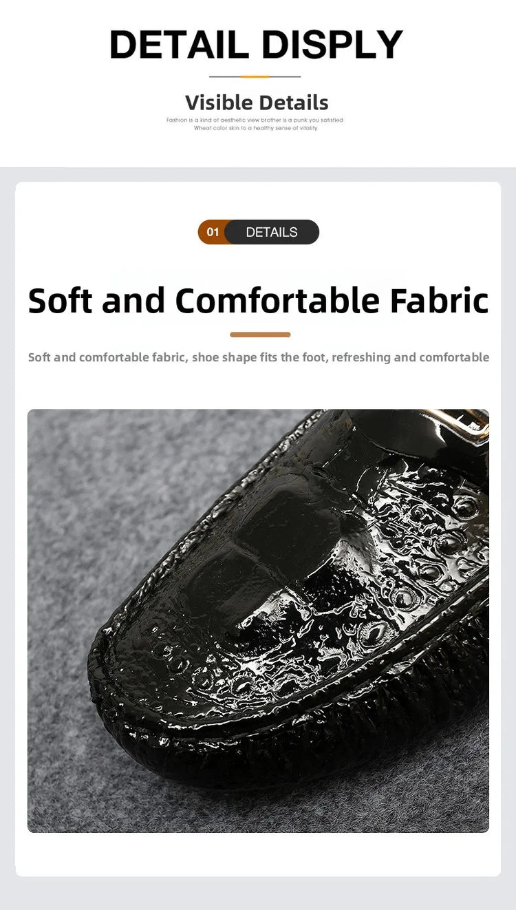 Scarpe Slip-On da Uomo in Pelle di Coccodrillo di Lusso, Scarpe Casual Primaverili ed Estive per la Guida, Stile Coppia, Taglio Basso, Suola in Gomma Traspirante