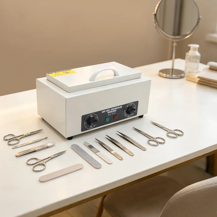 Metal Cleaning Machine High Temperature Sterilizer 300W 2L 122-428℉ Timer Dry Heat Stainless Steel for Nail Salon Clinic Lab Can Be Used In Clinics Hair Stores Nail Salons Beauty Salons Laboratories Etc