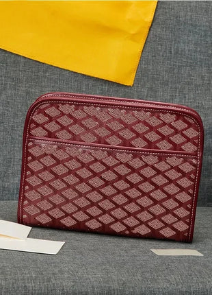 Borsa a tracolla unisex in vera pelle, borsa multifunzione da portare sotto il braccio, borsa portadocumenti portatile per viaggi d'affari