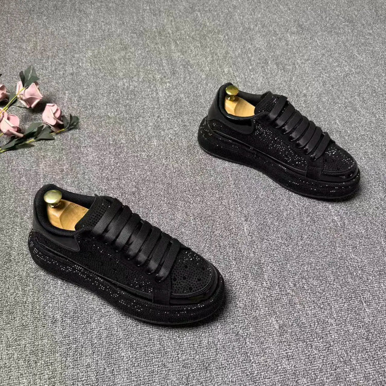 2026 spring and autumn new trendy brand low-top hot diamond board shoes men's lace-up versatile sports dad shoes