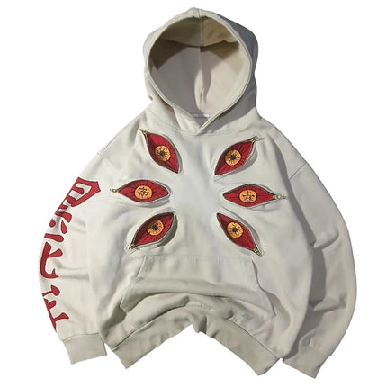Men New Punk Six Eyes Multi Zipper Hoodies Cool Design Sweatshirt Y2k Streetwear Oversized Casual Fashion Couples Anime Hoodie﻿