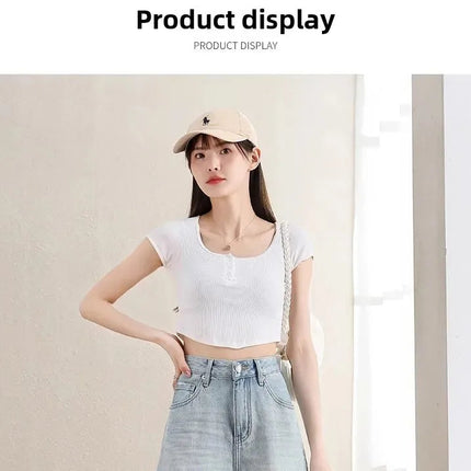 Blue Denim Shorts For Women High-Waisted Loose-Fit Slimming Casual Straight-Leg Mid-Length Summer New Arrival 2024 PlatiNum