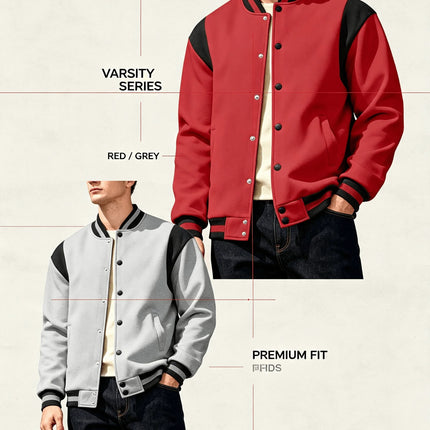Men Color Block Varsity Jacket Fleece Lined Long Sleeve Button Baseball Coat Retro Swag Streetwear Casual Outerwear Y2K Clothes