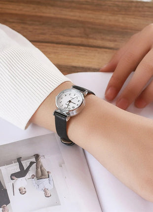 Orologio da donna alla moda con quadrante piccolo, cinturino in pelle casual, orologi da polso al quarzo da donna platinumshop