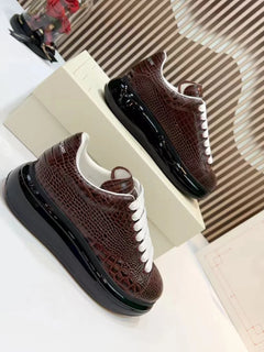 Handcrafted Leather Casual Sneakers Man Platform Trainers Unisex Originality Flat Loafers Men's Footwear