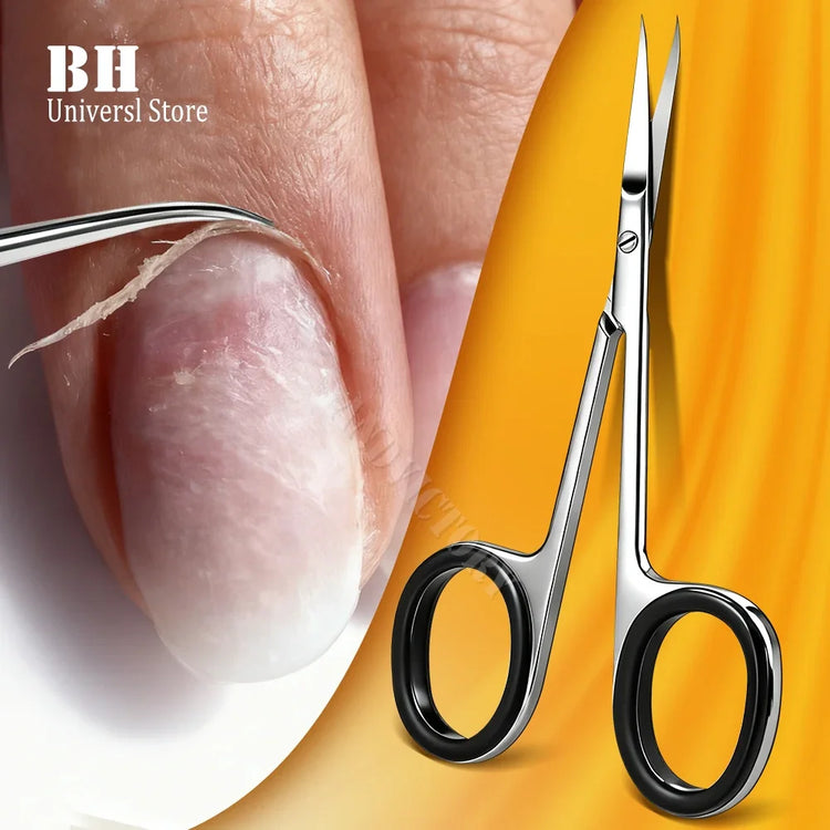 1Pcs Professional Stainless Steel Cuticle Scissors Extra Fine Curved Blade Manicure Scissors For Nail Eyelash Eyebrow Trimming Beauty Tools 2028