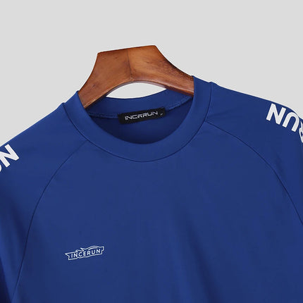 INCERUN Set da uomo Stampa Allenamento estivo T-shirt a maniche corte casual e pantaloncini Set da due pezzi Streetwear 2025 Abiti da uomo di moda platinumshop