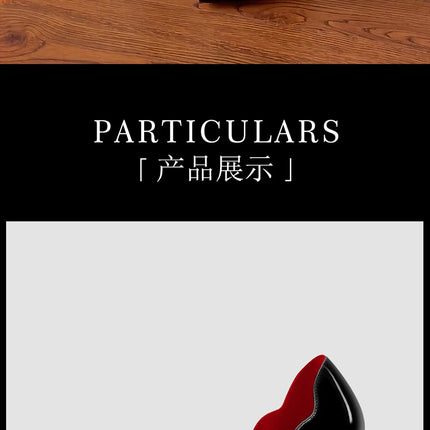 2024 Nuova Primavera/Estate 12 centimetri Bocca Ultra Superficiale Nero Rosso Fondo Tacchi Alti Tacchi Sottili delle Donne Sexy A Punta Grandi Singoli scarpe
